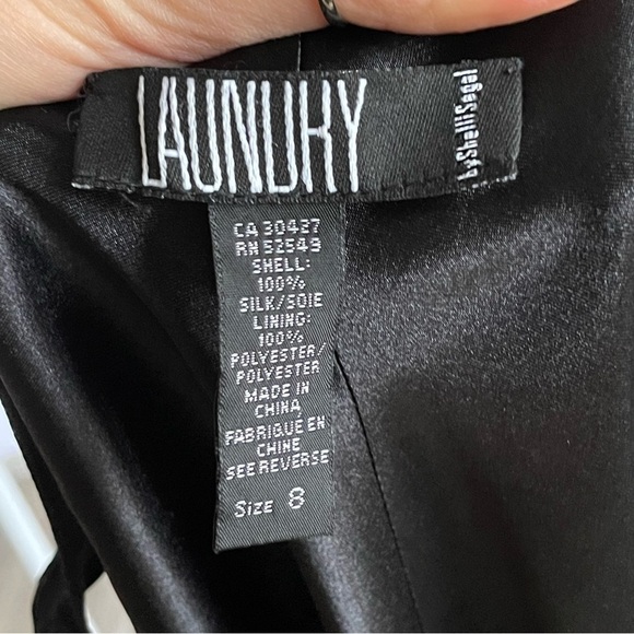 Laundry y2K Black Mesh High V-Neck Sleeveless Silk Midi Dress Women’s 8 Medium - Picture 9 of 11